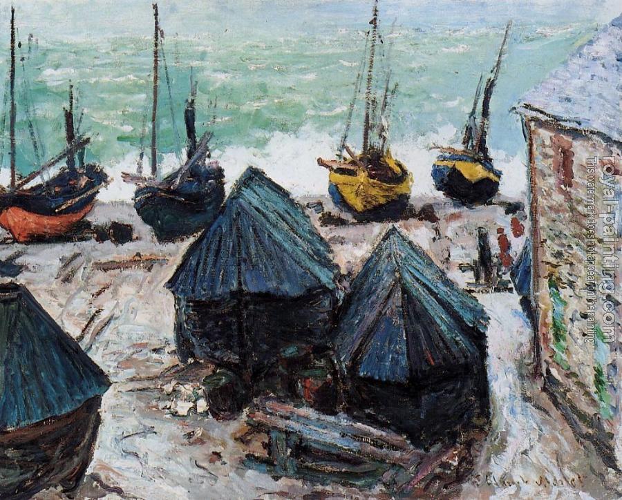Claude Oscar Monet : Boats on the Beach, Etretat II